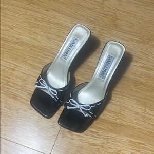 Sam & Libby Black and White Mules